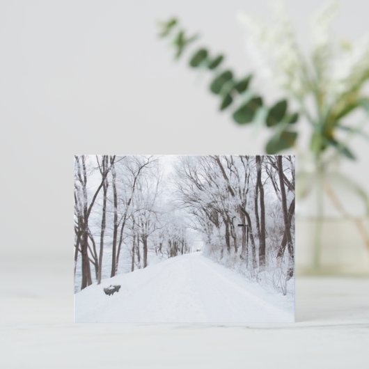 Winterstraße Postkarte (Stehend Vorderseite)