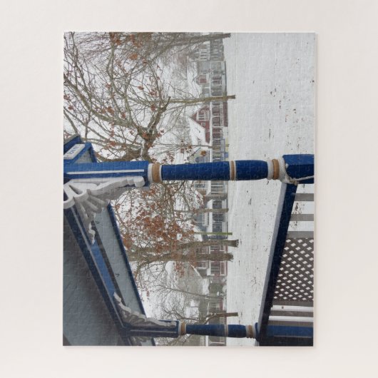 Wintersturm in Hütte City - Martha's Vineyard Puzzle (Vertikal)