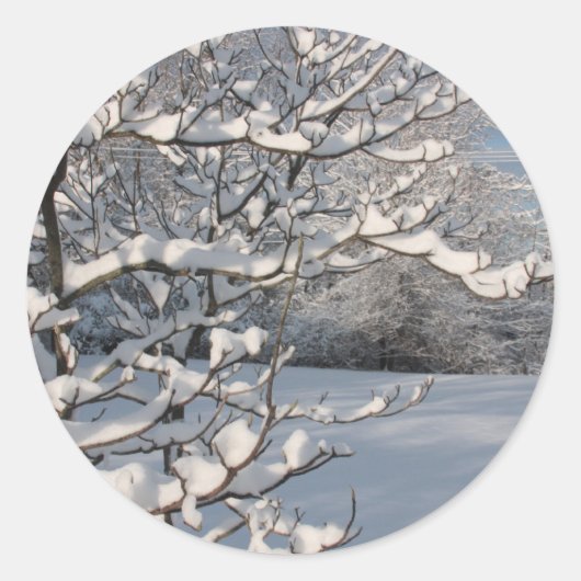 Wintersturm Runder Aufkleber (Vorderseite)