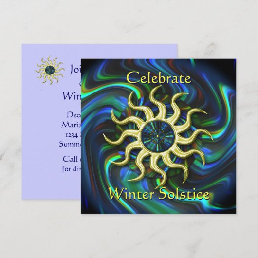 Wintersun-Sonnenwende-Party Einladung (Vorne/Hinten)