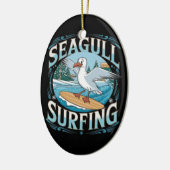 Wintersurfer Seagull, Seagull Surfen, Seagull T Keramik Ornament (Links)