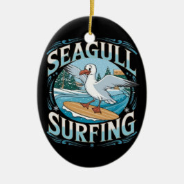 Wintersurfer Seagull, Seagull Surfen, Seagull T Keramik Ornament