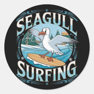 Wintersurfer Seagull, Seagull Surfen, Seagull T Runder Aufkleber