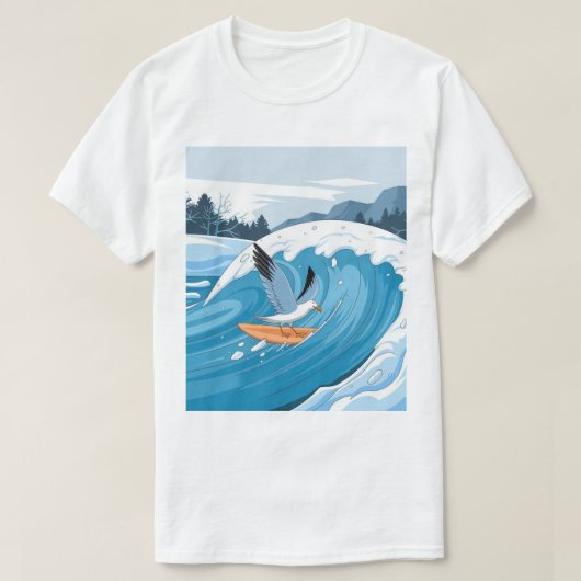 Wintersurfer Seagull, Seagull Surfen, Seagull T T-Shirt (Design vorne)