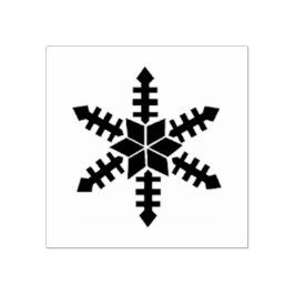 Wintersymbol Stilvolle Schneeflocke Gummistempel