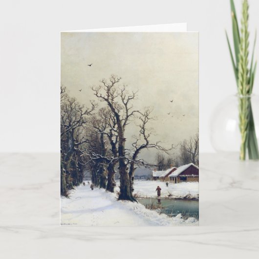 Winterszene, 19. Jahrhundert Feiertagskarte (Vorderseite)