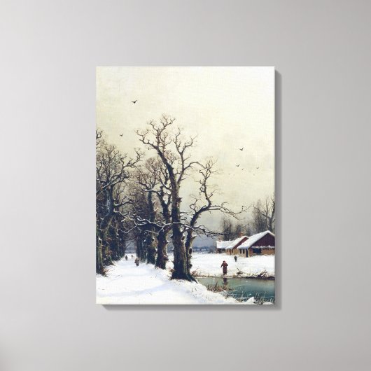 Winterszene, 19. Jahrhundert Leinwanddruck (Vorderseite)