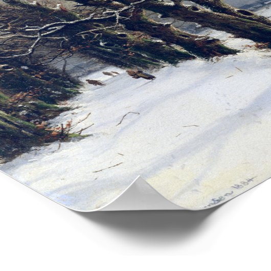 Winterszene, 19. Jahrhundert Poster (Ecke)