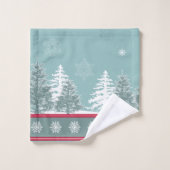 Winterszene Badhandtuch Set (Waschlappen)