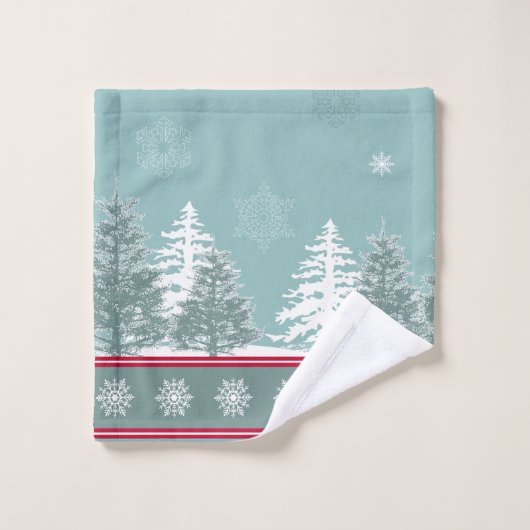 Winterszene Badhandtuch Set (Waschlappen)