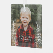 Winterszene Custom Foto Weihnachtsdekoration Ornament Aus Glas (Vorderseite links)