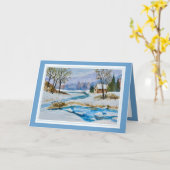 Winterszene Frohe Weihnachten Karte (Gelbe Blume)