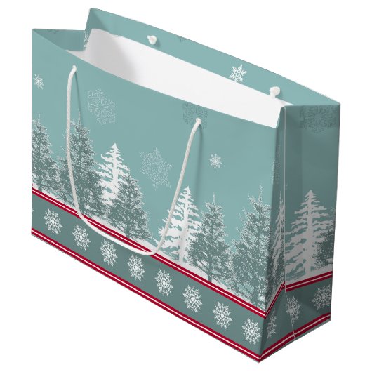 Winterszene Große Geschenktüte (Vorderseite Schrägansicht)