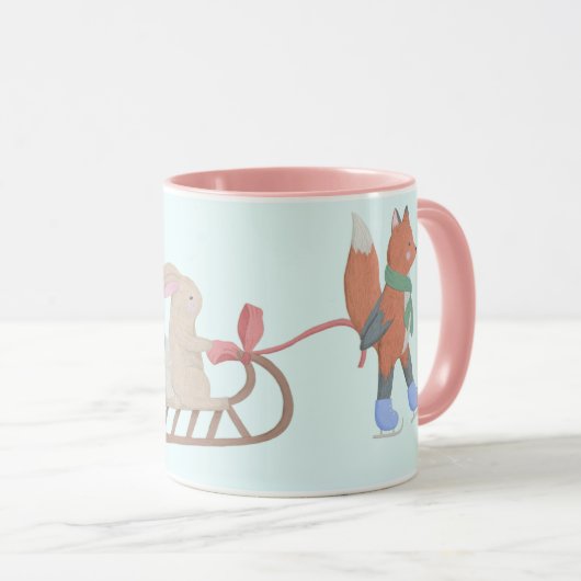 Winterszene in süße Tier Tasse (VorderseiteRechts)