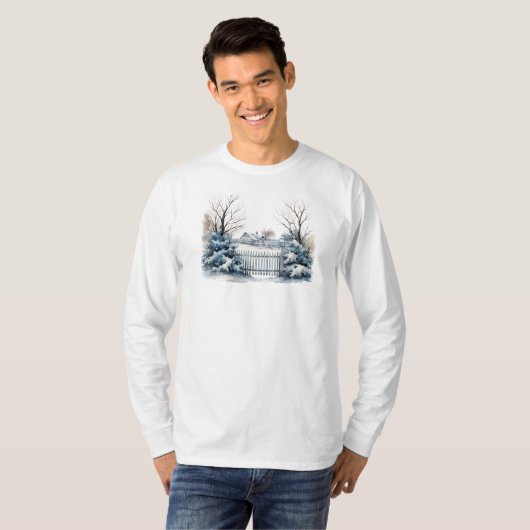 Winterszene Langschläfer T - Shirt (Vorne ganz)