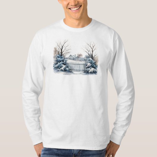 Winterszene Langschläfer T - Shirt (Vorderseite)