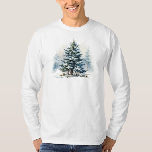 Winterszene Langschläfer T - Shirt (Vorderseite)