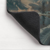 Winterszene mit Gebäude aus Holz Mousepad (Ecke)