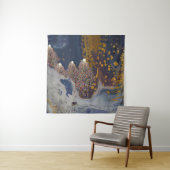 Winterszene mit lit Trees Frohe Weihnachten Wandteppich (Beispiel)