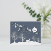 Winterszene Peace & joy - Firmenlogo Holiday Feiertagspostkarte (Stehend Vorderseite)