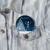Winterszene u. -skelett "der frohen Weihnachten" Button (Beispiel)