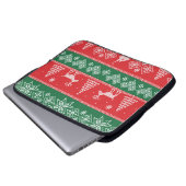 Winterszene: Vintages nahtloses Muster Laptopschutzhülle (Vorne Knopf)