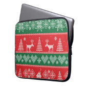 Winterszene: Vintages nahtloses Muster Laptopschutzhülle (Vorderseite Links)