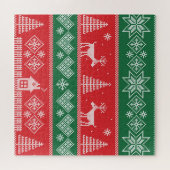 Winterszene: Vintages nahtloses Muster Puzzle (Horizontal)