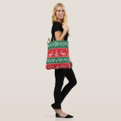 Winterszene: Vintages nahtloses Muster Tasche (Am Model)