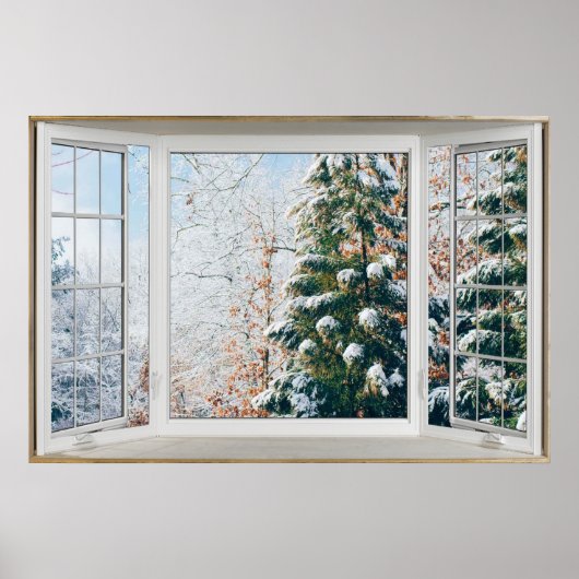 Winterszene White Bay Fenster Illusion Poster (Vorne)