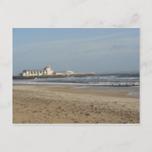 Wintertag am Strand von Bournemouth Postkarte