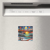 Wintertag bei Sonnenuntergang 12 Magnet (In Situ (Geschirrspüler))