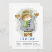 Wintertag Geburtstagsparty Einladung (Vorne/Hinten)