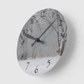 Wintertag Runde Wanduhr (Winkel)