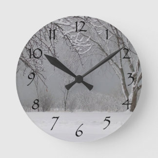 Wintertag Runde Wanduhr