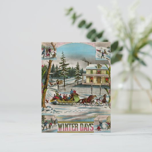 Wintertage Postkarte (Stehend Vorderseite)