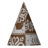 Wintertassen gekocht: heißes Getränkemuster. Partyhütchen (Rückseite)