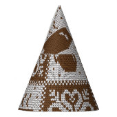 Wintertassen gekocht: heißes Getränkemuster. Partyhütchen (Links)