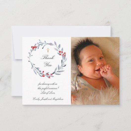 Wintertaufe danke einladung (Vorderseite)