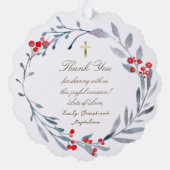 Wintertaufe danke ornament karte (Rückseite)