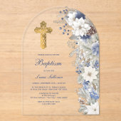 Wintertaufe klar acryleinladungen (Vorderseite)