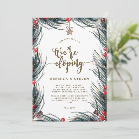 Wintertaufe mit der KNOCHENELOPTION Einladung (Stehend Vorderseite)