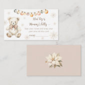 Winterteddy Bär, wie groß der Mama ist Begleitkarte (Vorne/Hinten)