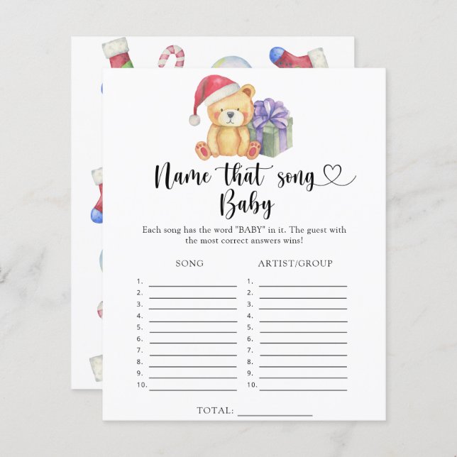 Winterteddybär - Name dieses Baby Song (Vorne/Hinten)