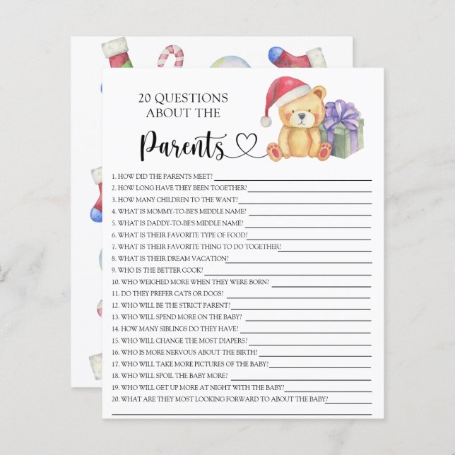 Winterteddybär - Spiele über die Eltern (Vorne/Hinten)