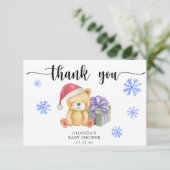 Winterteddybär - vielen Dank Dankeskarte (Stehend Vorderseite)