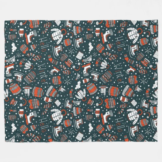 Winterthema Fleece Blanket (Vorderseite (Horizontal))
