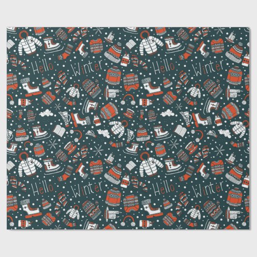 Winterthema Geschenkpapier (Flach)