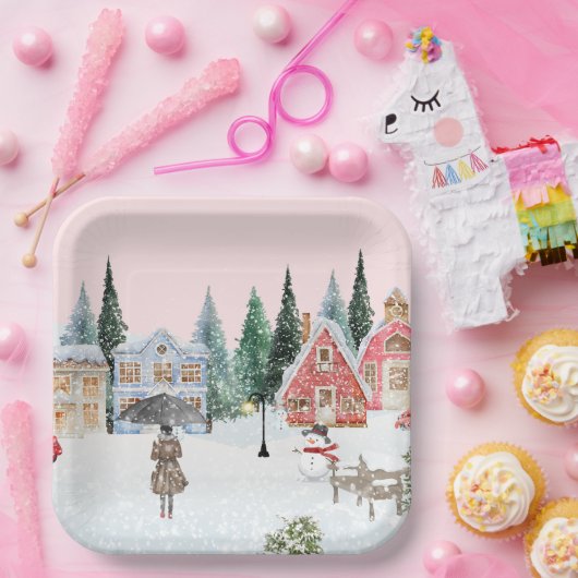 Winterthema Pappteller (Party)