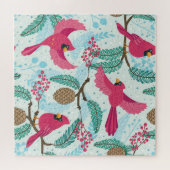 Winterthema: Roter Kardinal Muster. Puzzle (Horizontal)